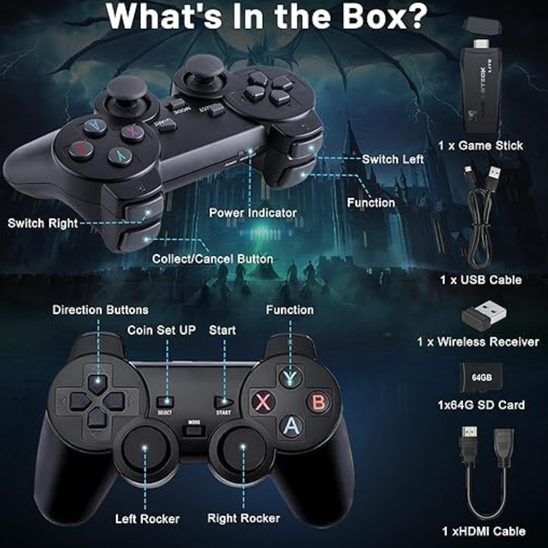 🎮 Consola Retro M8 Game Stick 4K | 20,000 Juegos + 2 Mandos